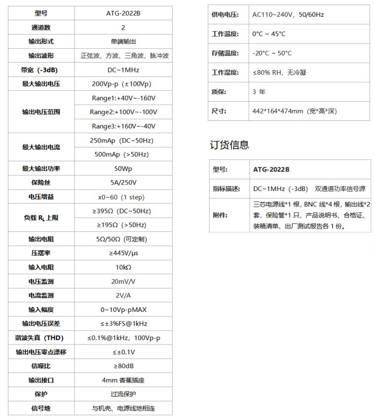 ATG-2022B功率信号源规格参�? width=