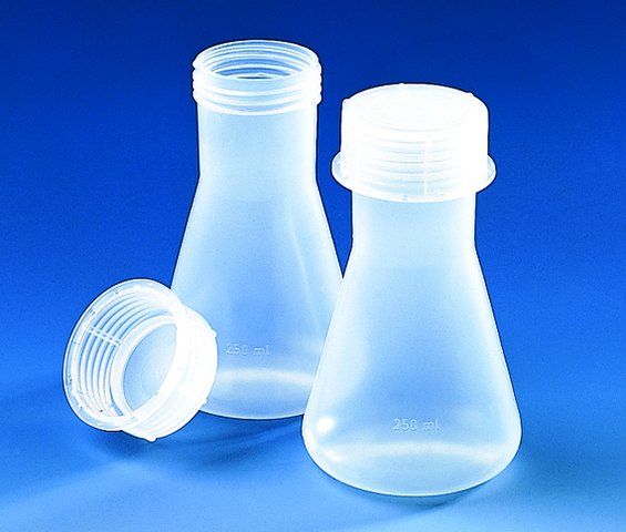 BRAND<sup>?</sup> Erlenmeyer flask, wide-neck, screw cap, PP