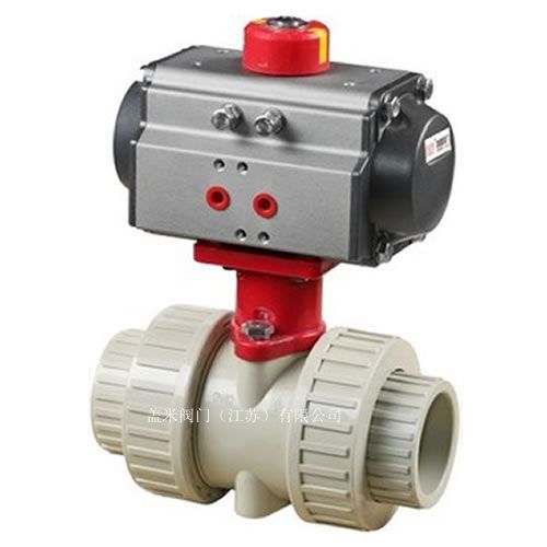 UQ621F气动PPH双由令球阀图片