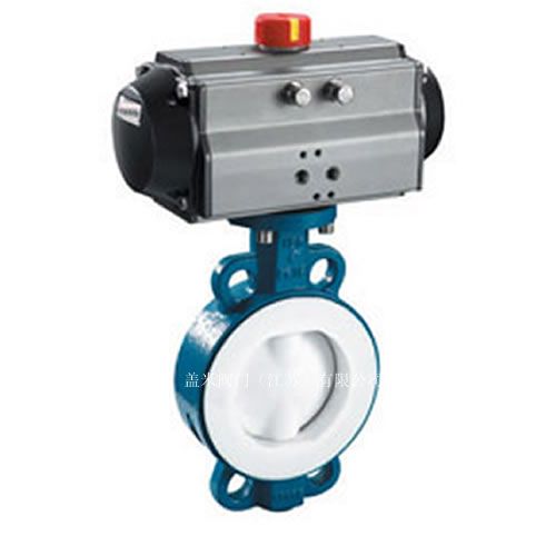 D671F46气动对夹式衬氟蝶阀图片