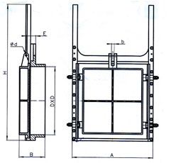 铸铁镶铜方闸门结构图