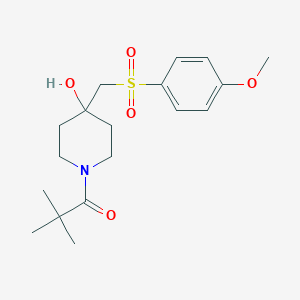 1-(4-hydroxy-4-{[(4-methoxyphenyl)sulfonyl]methyl}piperidino)-2,2-dimethyl-1-propanone图片