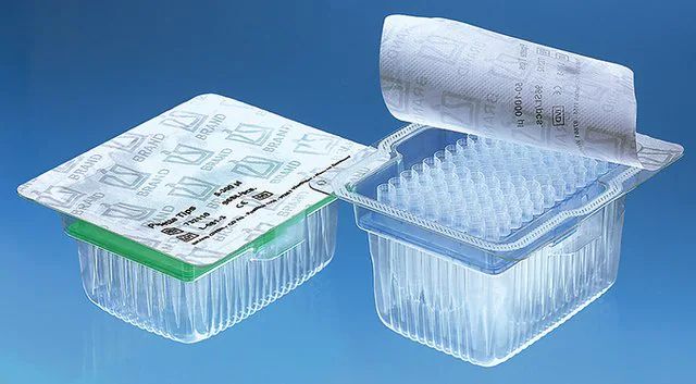 BRAND<sup>?</sup> pipette tips, racked, TipRack