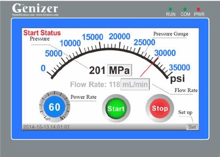 实验型微射流高压均质机PLC控制界面