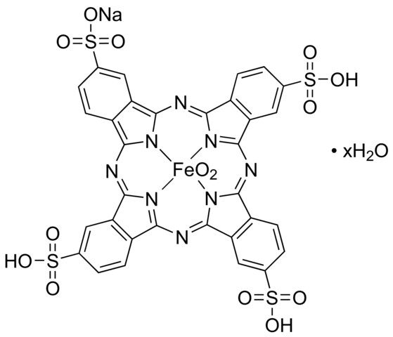 Iron(III) phthalocyanine-4,4?4′?4′′?tetrasulfonic acid,compound with oxygen monosodium salt hydrate